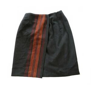 Valerie Stevens Womens Pure Wool Dark Gray Thigh Length Skirt 6 Petite